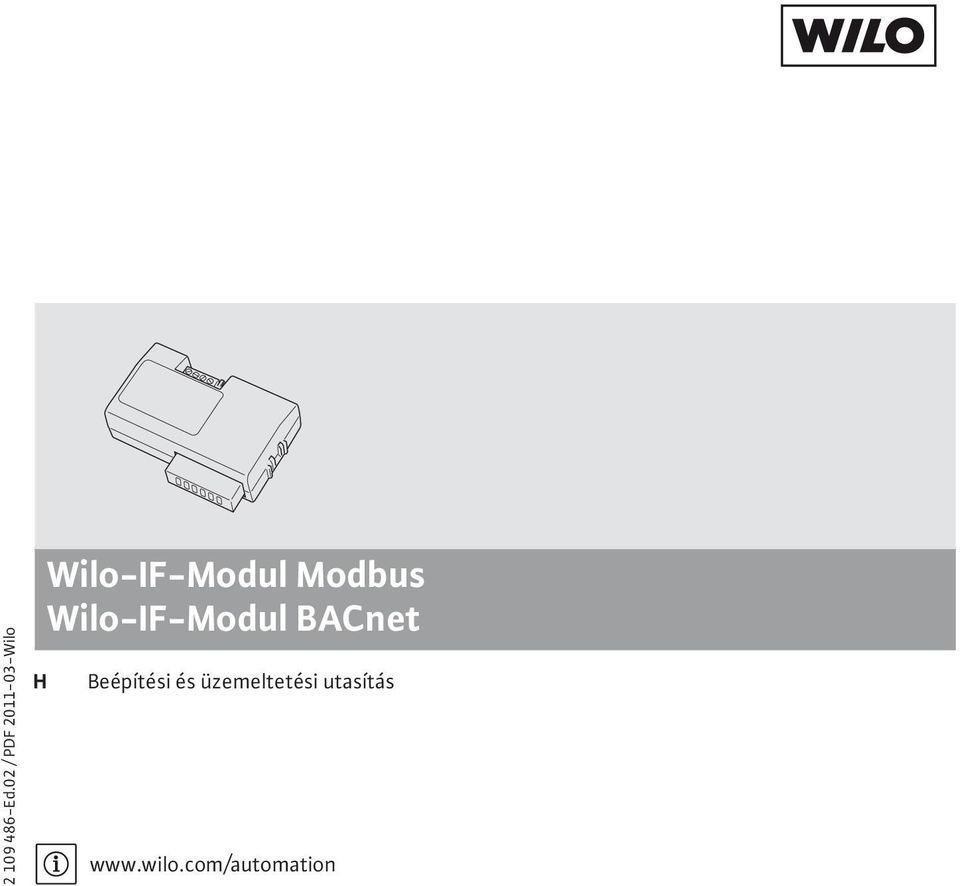 Wilo-IF-Modul Modbus Wilo-IF-Modul