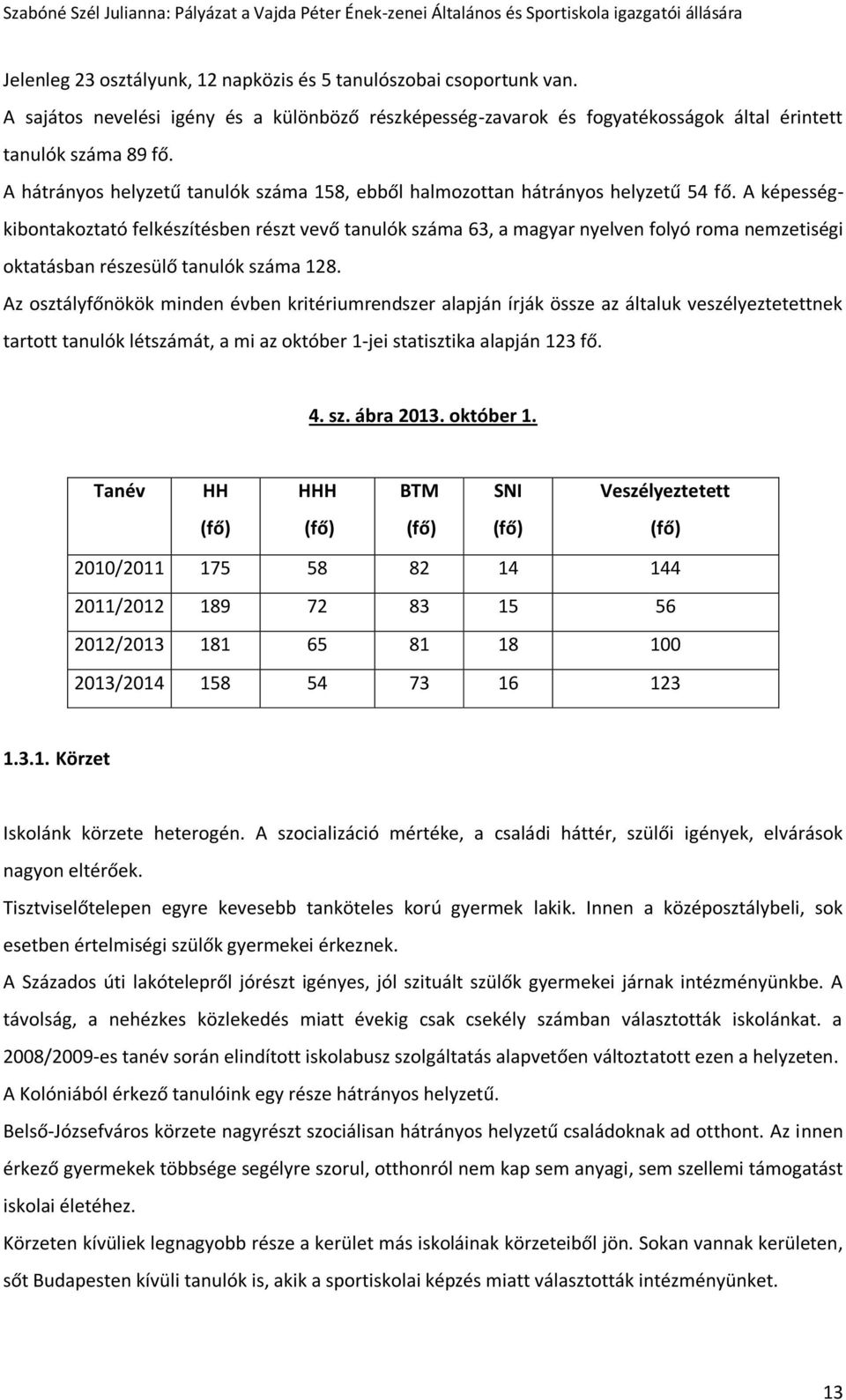 A képességkibontakoztató felkészítésben részt vevő tanulók száma 63, a magyar nyelven folyó roma nemzetiségi oktatásban részesülő tanulók száma 128.