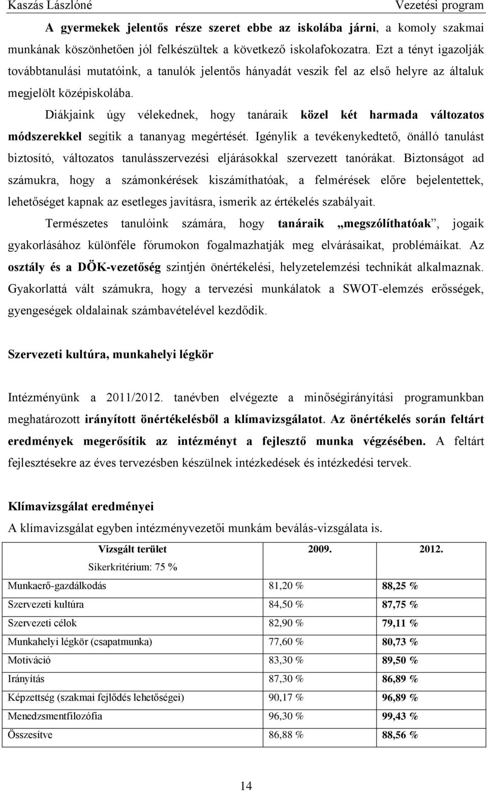 Diákjaink úgy vélekednek, hogy tanáraik közel két harmada változatos módszerekkel segítik a tananyag megértését.