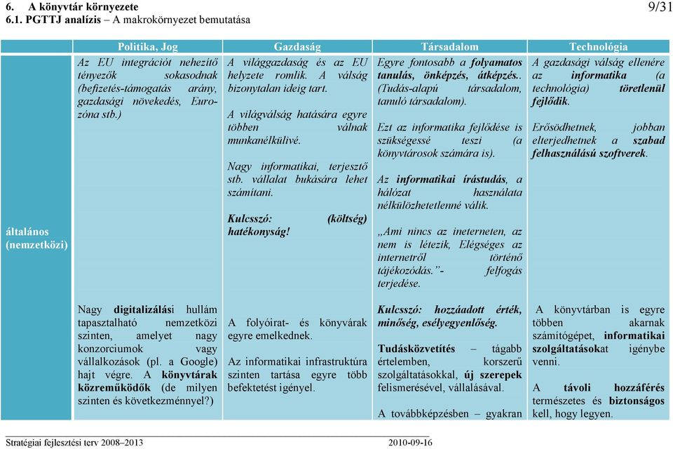 gazdasági válság ellenére tényezık sokasodnak helyzete romlik. A válság tanulás, önképzés, átképzés.. az informatika (a (befizetés-támogatás arány, bizonytalan ideig tart.