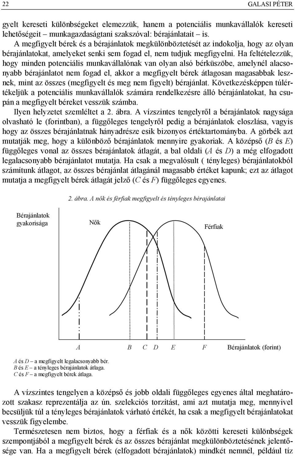 Ha feltételezzük, hogy minden potenciális munkavállalónak van olyan alsó bérküszöbe, amelynél alacsonyabb bérajánlatot nem fogad el, akkor a megfigyelt bérek átlagosan magasabbak lesznek, mint az