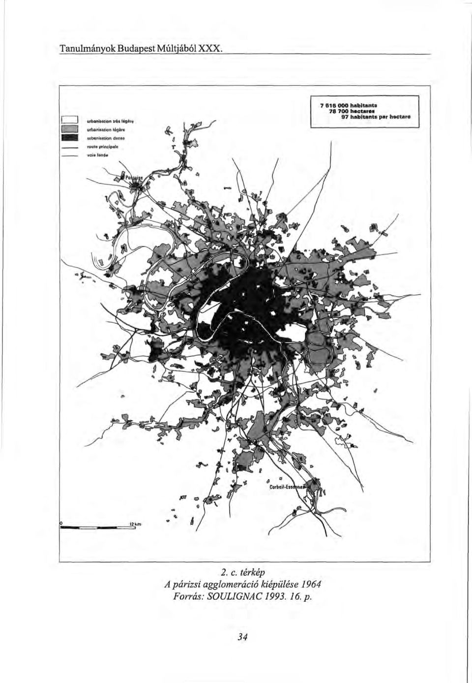 térkép A párizsi agglomeráció