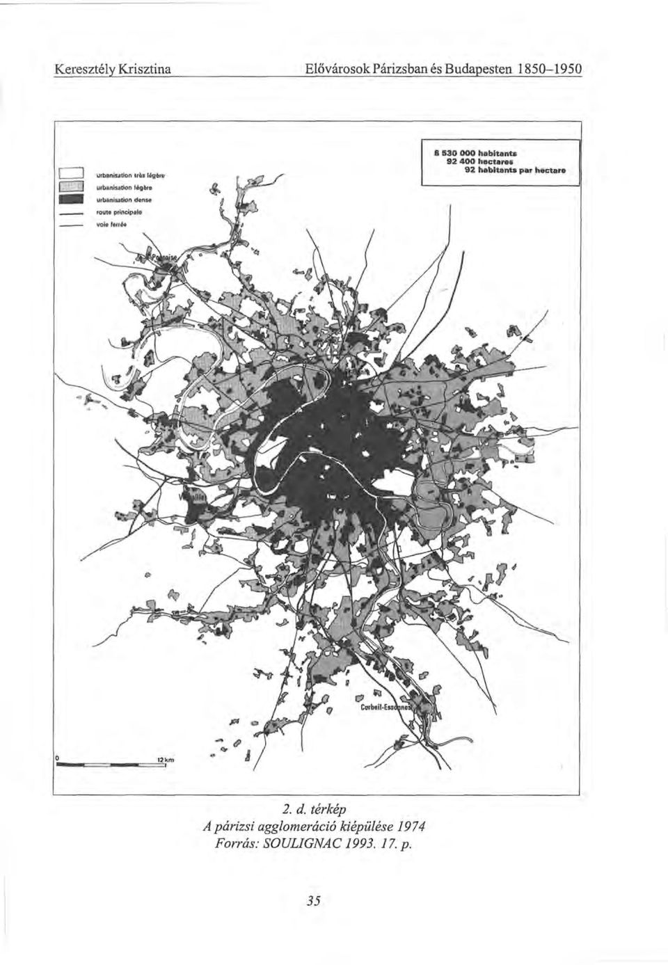 d. térkép A párizsi agglomeráció