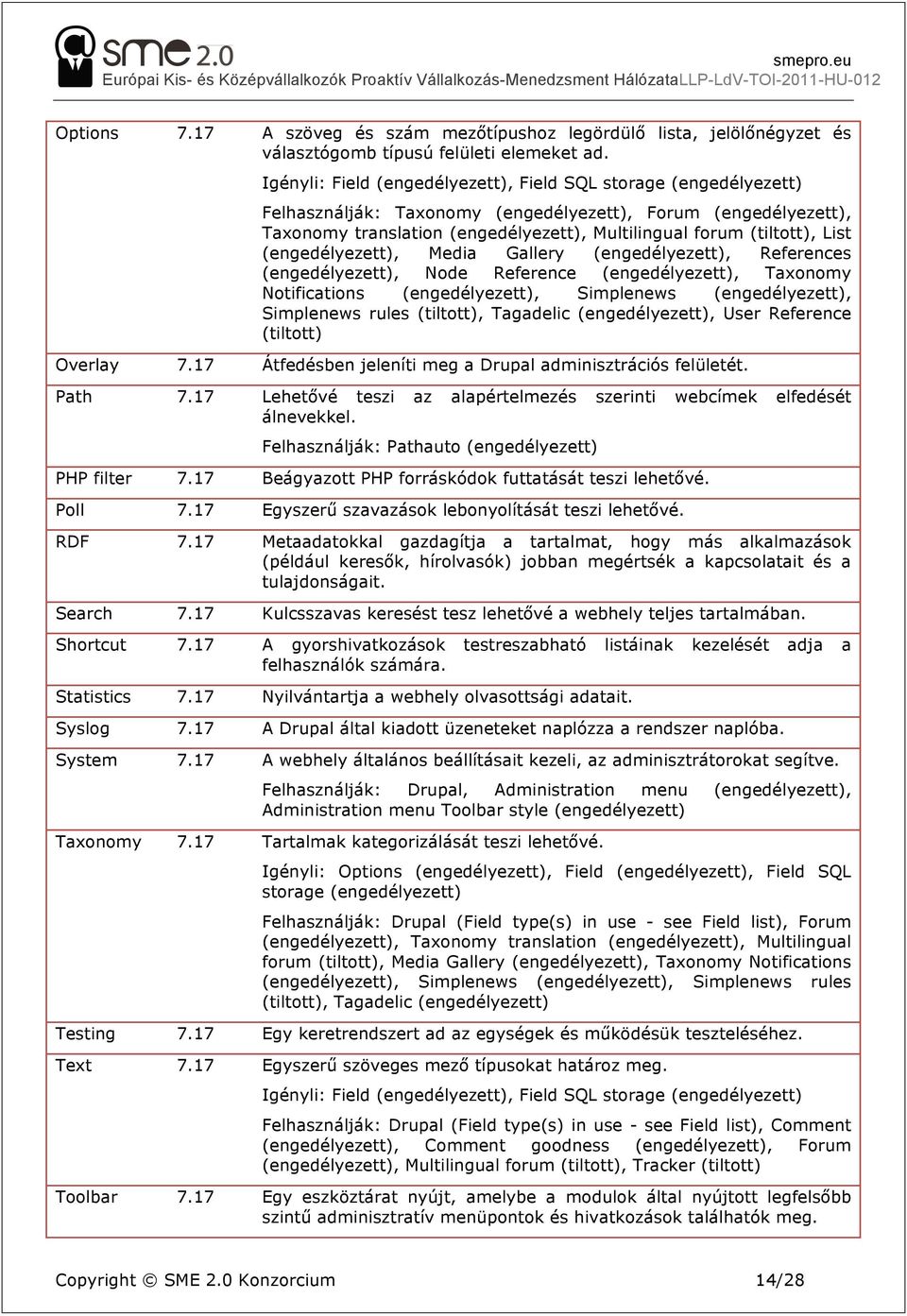 Simplenews, Simplenews rules (tiltott), Tagadelic, User Reference (tiltott) Overlay 7.17 Átfedésben jeleníti meg a Drupal adminisztrációs felületét. Path 7.