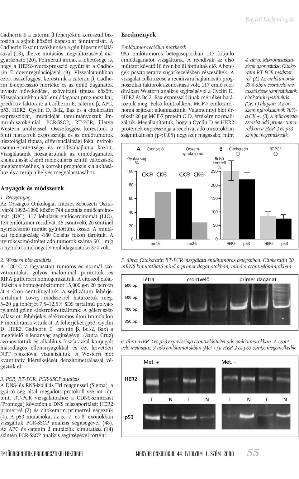 Felmerült annak a lehetôsége is, hogy a -overexpresszió együttjár a Cadherin E downregulációjával (9).