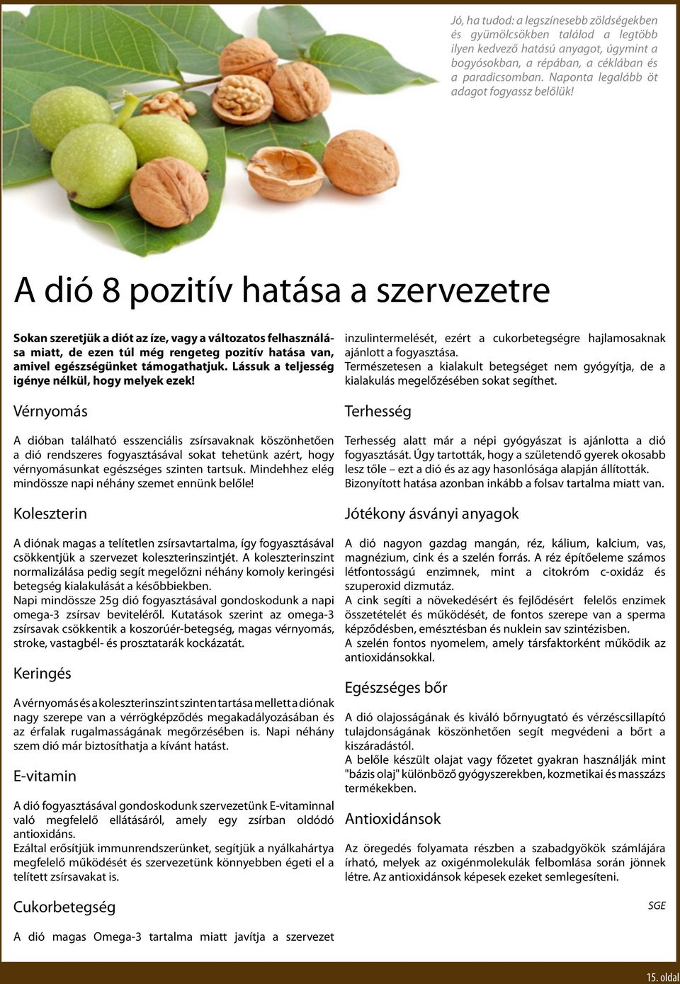 A dió 8 pozitív hatása a szervezetre Sokan szeretjük a diót az íze, vagy a változatos felhasználása miatt, de ezen túl még rengeteg pozitív hatása van, amivel egészségünket támogathatjuk.