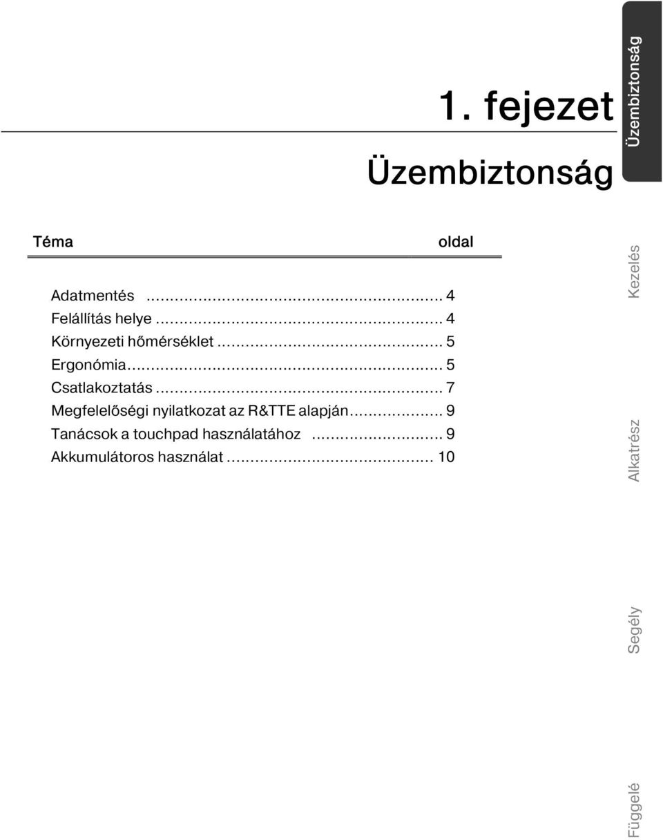 .. 5 Csatlakoztatás... 7 Megfelelőségi nyilatkozat az R&TTE alapján.