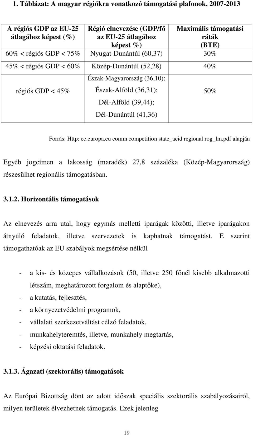 Dél-Dunántúl (41,36) 50% Forrás: Http: ec.europa.eu comm competition state_acid regional rog_lm.