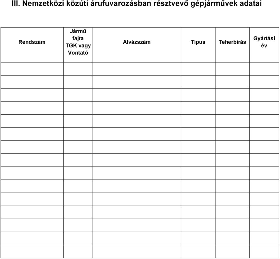 gépjárművek adatai Rendszám Jármű