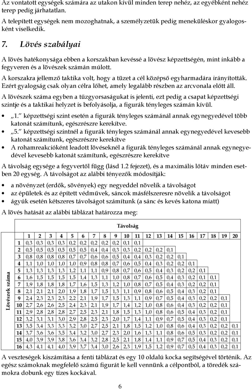 Lövés szabályai A lövés hatékonysága ebben a korszakban kevéssé a lövész képzettségén, mint inkább a fegyveren és a lövészek számán múlott.