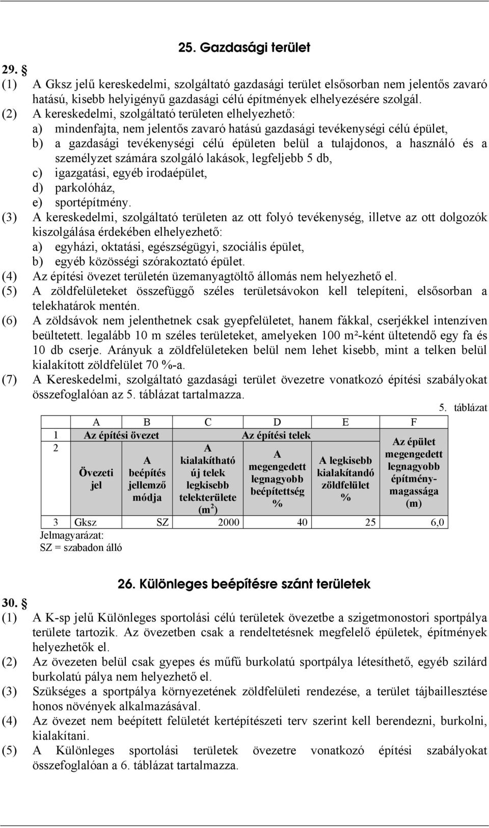 használó és a személyzet számára szolgáló lakások, legfeljebb 5 db, c) igazgatási, egyéb irodaépület, d) parkolóház, e) sportépítmény.