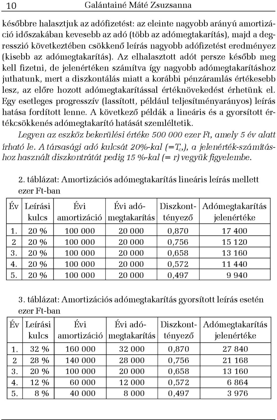 Az elhalasztott adót persze késõbb meg kell fizetni, de jelenértéken számítva így nagyobb adómegtakarításhoz juthatunk, mert a diszkontálás miatt a korábbi pénzáramlás értékesebb lesz, az elõre