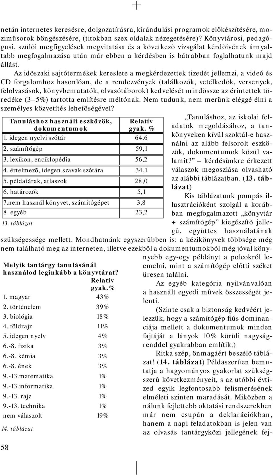 Az idõszaki sajtótermékek kereslete a megkérdezettek tizedét jellemzi, a videó és CD forgalomhoz hasonlóan, de a rendezvények (találkozók, vetélkedõk, versenyek, felolvasások, könyvbemutatók,