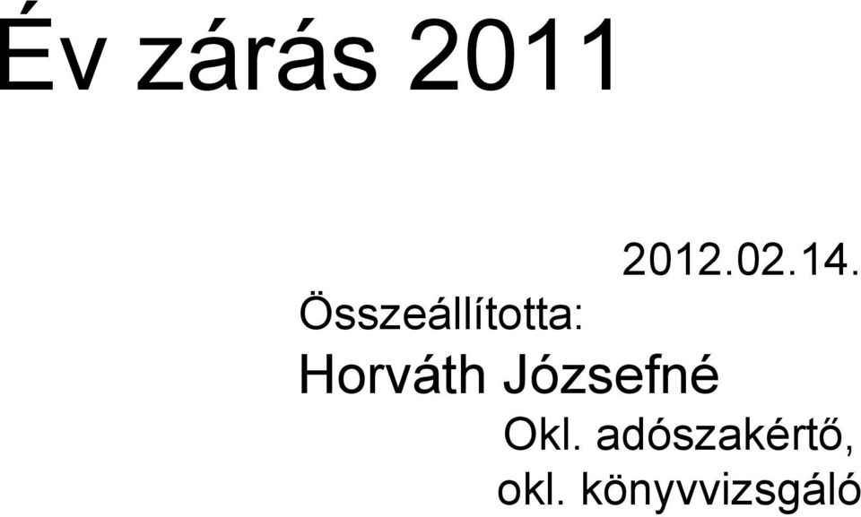 Horváth Józsefné Okl.