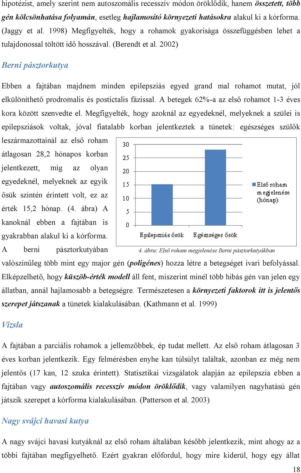 2002) Berni pásztorkutya Ebben a fajtában majdnem minden epilepsziás egyed grand mal rohamot mutat, jól elkülöníthető prodromalis és postictalis fázissal.