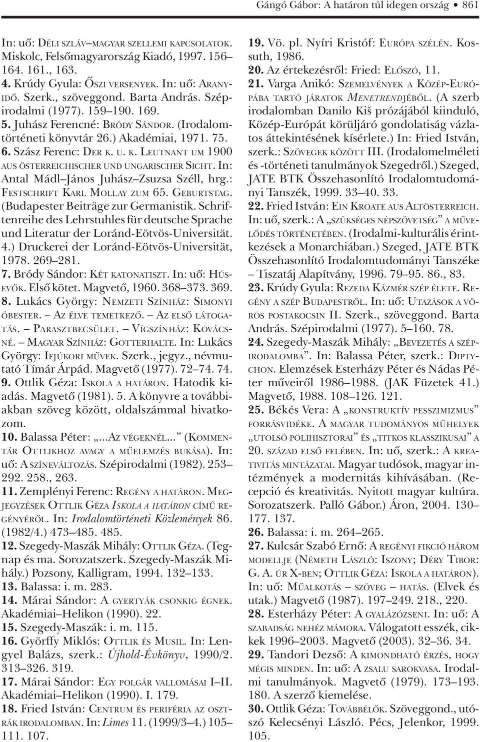 U. K. LEUTNANT UM 1900 AUS ÖSTERREICHISCHER UND UNGARISCHER SICHT. In: Antal Mádl János Juhász Zsuzsa Széll, hrg.: FESTSCHRIFT KARL MOLLAY ZUM 65. GEBURTSTAG. (Budapester Beiträge zur Germanistik.