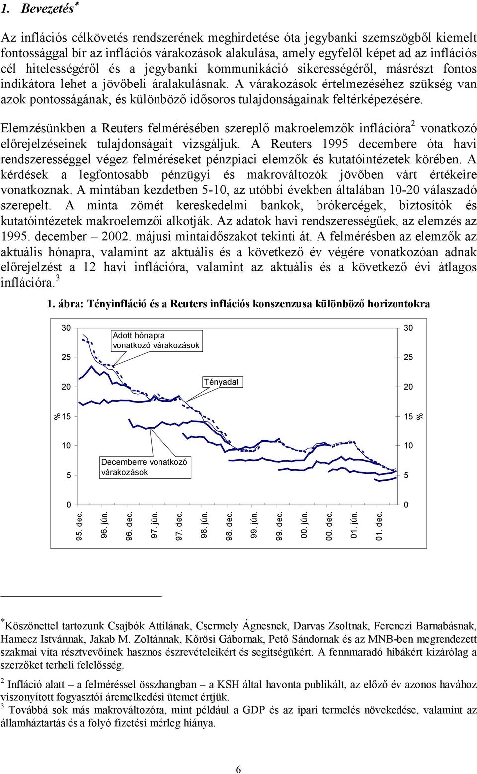 A várakozások érelmezéséhez szükség van azok ponosságának, és különböző idősoros ulajdonságainak felérképezésére.