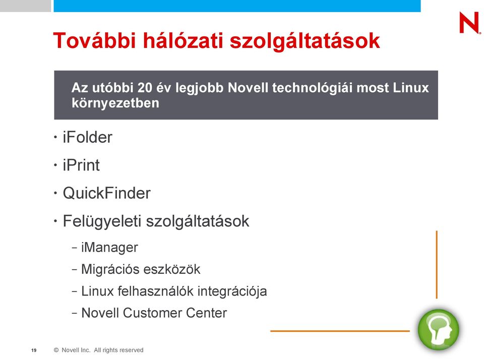 QuickFinder Felügyeleti szolgáltatások imanager Migrációs