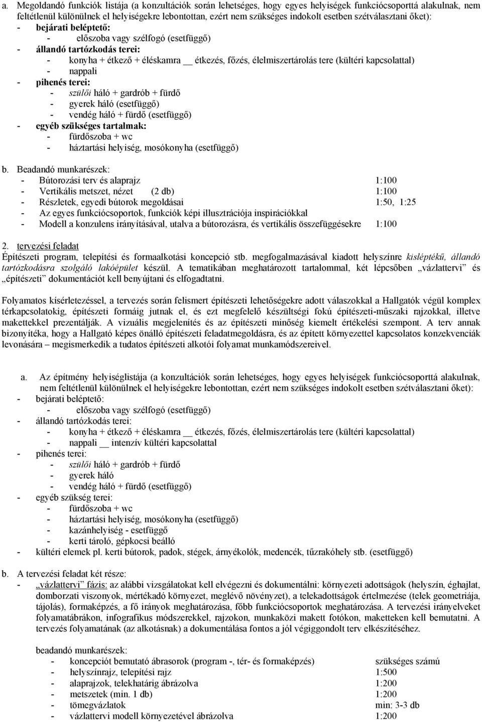 kapcsolattal) - nappali - pihenés terei: - szülői háló + gardrób + fürdő - gyerek háló (esetfüggő) - vendég háló + fürdő (esetfüggő) - egyéb szükséges tartalmak: - fürdőszoba + wc - háztartási