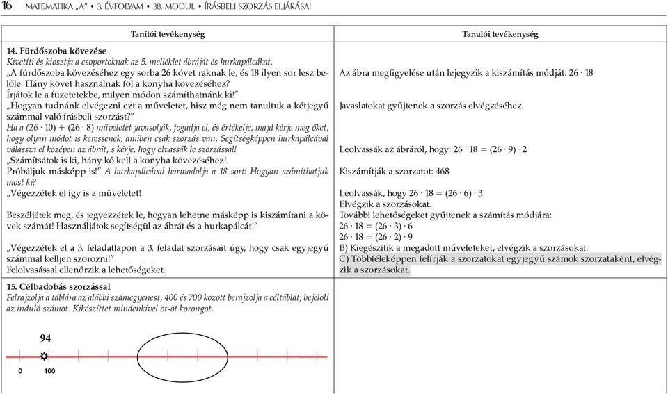 Hogyan tudnánk elvégezni ezt a műveletet, hisz még nem tanultuk a kétjegyű számmal való írásbeli szorzást?