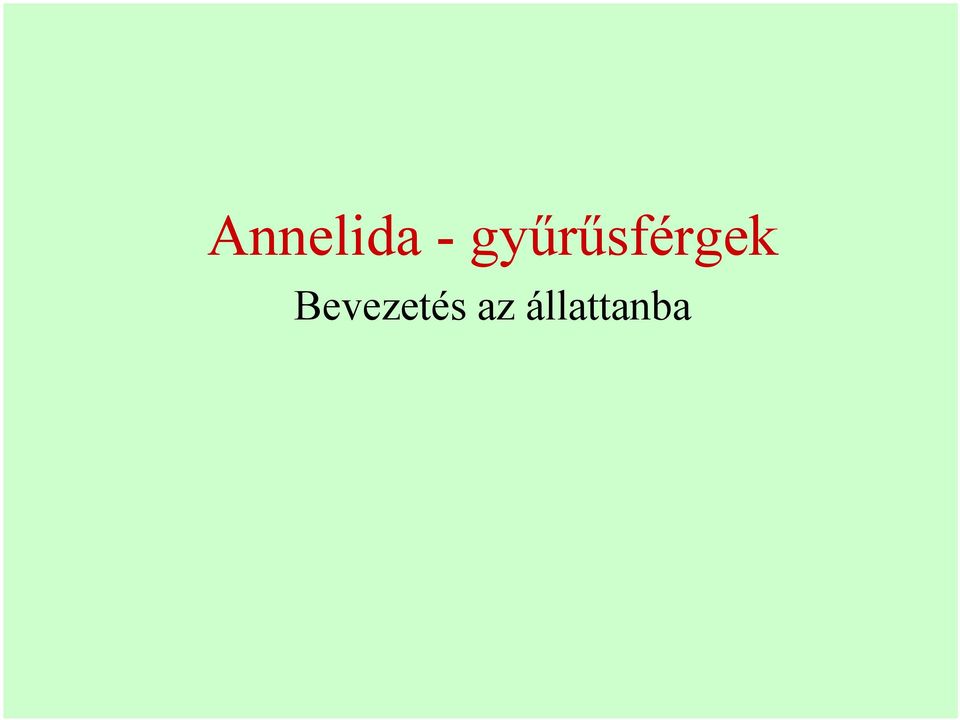 gyűrűsférgek az