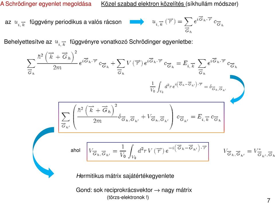 Behelyettesítve az függvényre vonatkozó Schrödinger egyenletbe: ahol