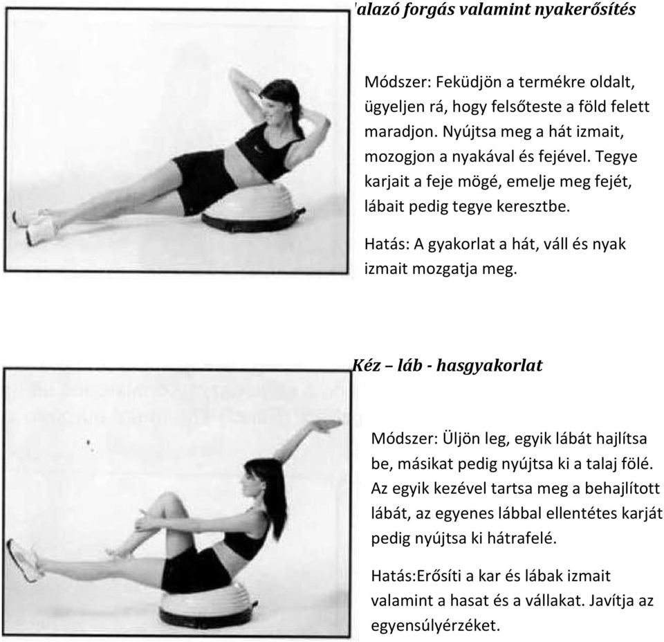 Hatás: A gyakorlat a hát, váll és nyak izmait mozgatja meg.