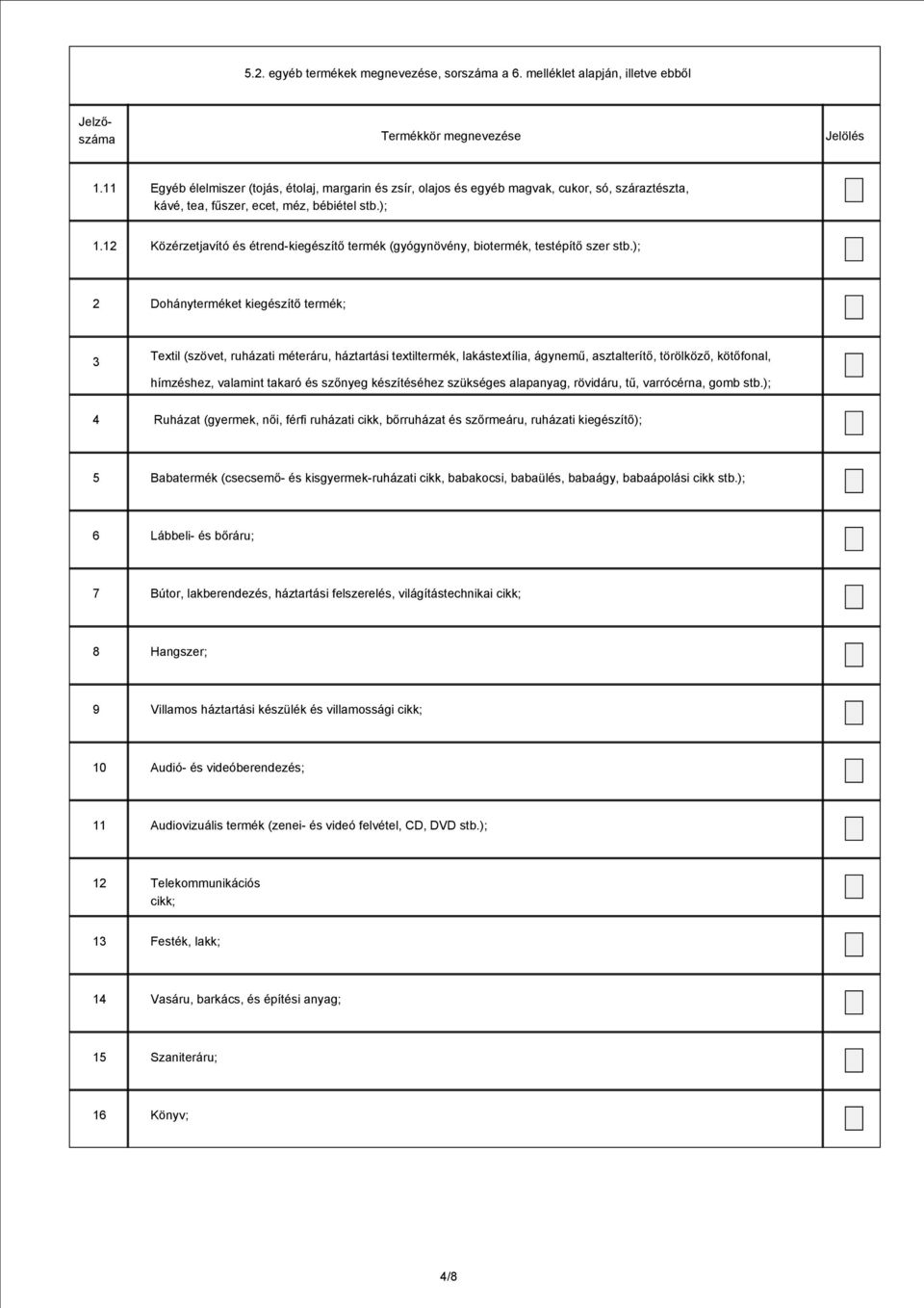 12 Közérzetjavító és étrend-kiegészítő termék (gyógynövény, biotermék, testépítő szer stb.