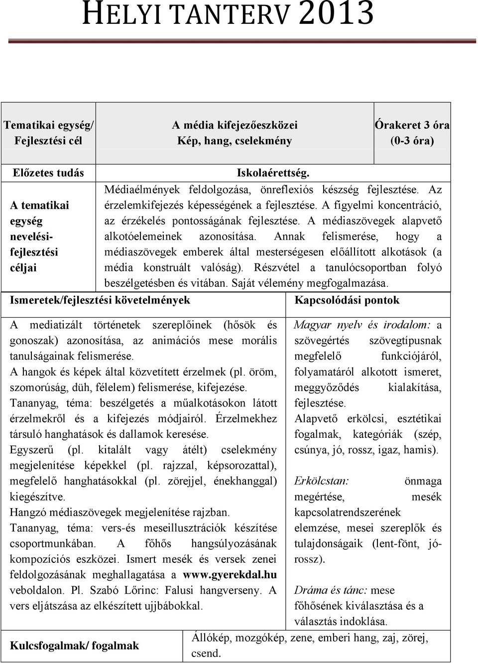 A médiaszövegek alapvető nevelésifejlesztési alkotóelemeinek azonosítása. Annak felismerése, hogy a médiaszövegek emberek által mesterségesen előállított alkotások (a céljai média konstruált valóság).