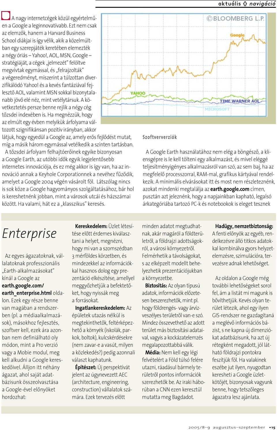 , AOL, MSN, Google stratégiáját, a cégek jelmezét felöltve megvívtak egymással, és felrajzolták a végeredményt, miszerint a túlzottan diverzifikálódó Yahoo!