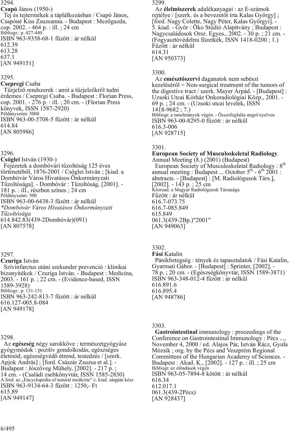 2001. - 276 p. : ill. ; 20 cm. - (Florian Press könyvek, ISSN 1587-2920) Példányszám: 3000 ISBN 963-00-5708-5 fûzött : ár nélkül 614.84 [AN 805986] 3296.