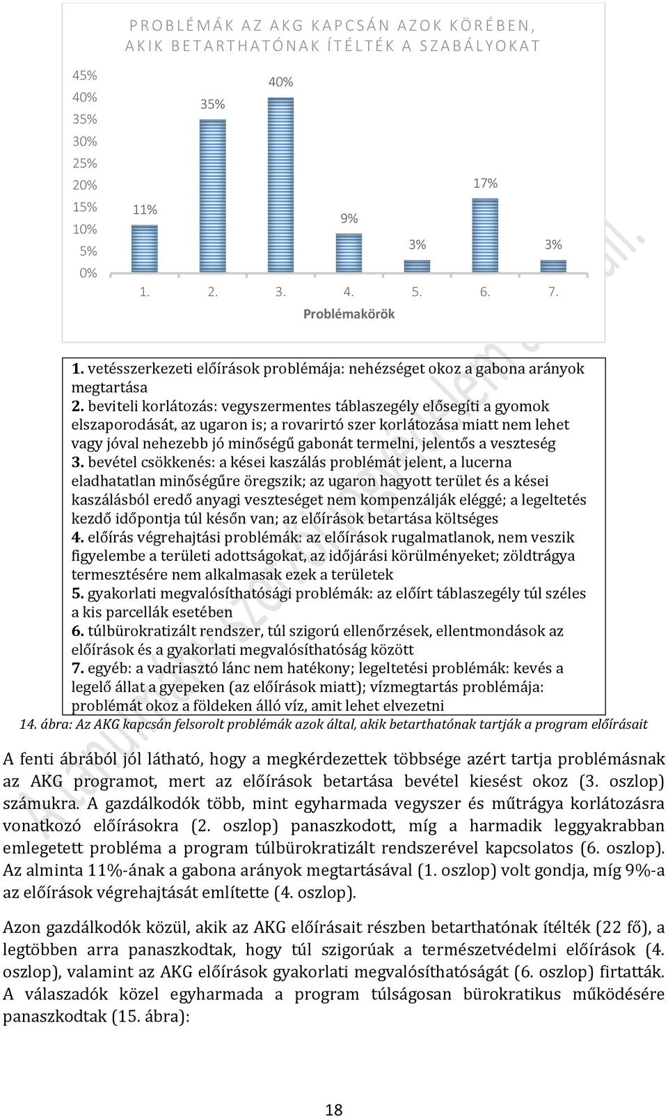 beviteli korlátozás: vegyszermentes táblaszegély elősegíti a gyomok elszaporodását, az ugaron is; a rovarirtó szer korlátozása miatt nem lehet vagy jóval nehezebb jó minőségű gabonát termelni,