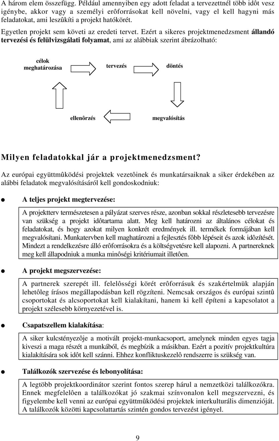 Egyetlen projekt sem követi az eredeti tervet.