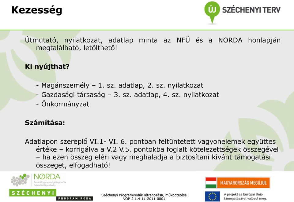 1- VI. 6. pontban feltüntetett vagyonelemek együttes értéke korrigálva a V.2 V.5.