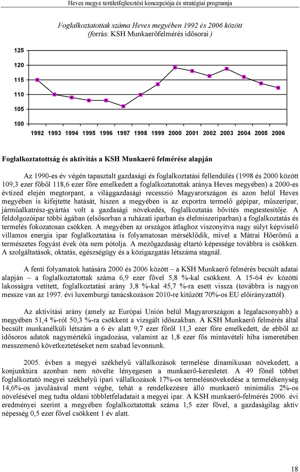 emelkedett a foglalkoztatottak aránya Heves megyében) a 2000-es évtized elején megtorpant, a világgazdasági recesszió Magyarországon és azon belül Heves megyében is kifejtette hatását, hiszen a