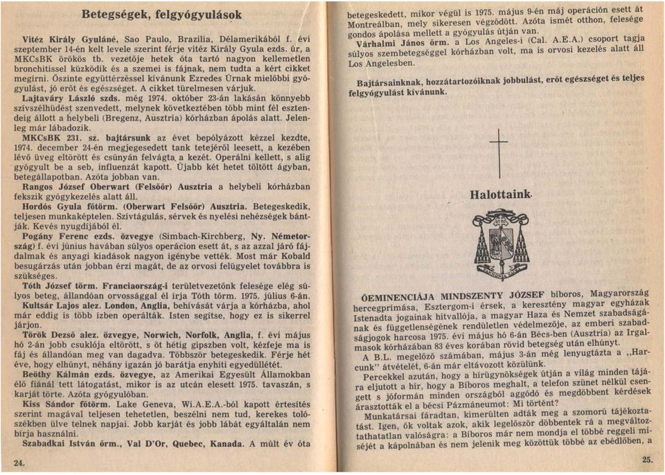 Őszinte együttérzéssel kívánunk Ezredes Úrnak mielőbbi gyógyulást, jó erőt és egészséget. A cikket türelmesen várjuk. Il Lajtaváry László szds. még 1974.