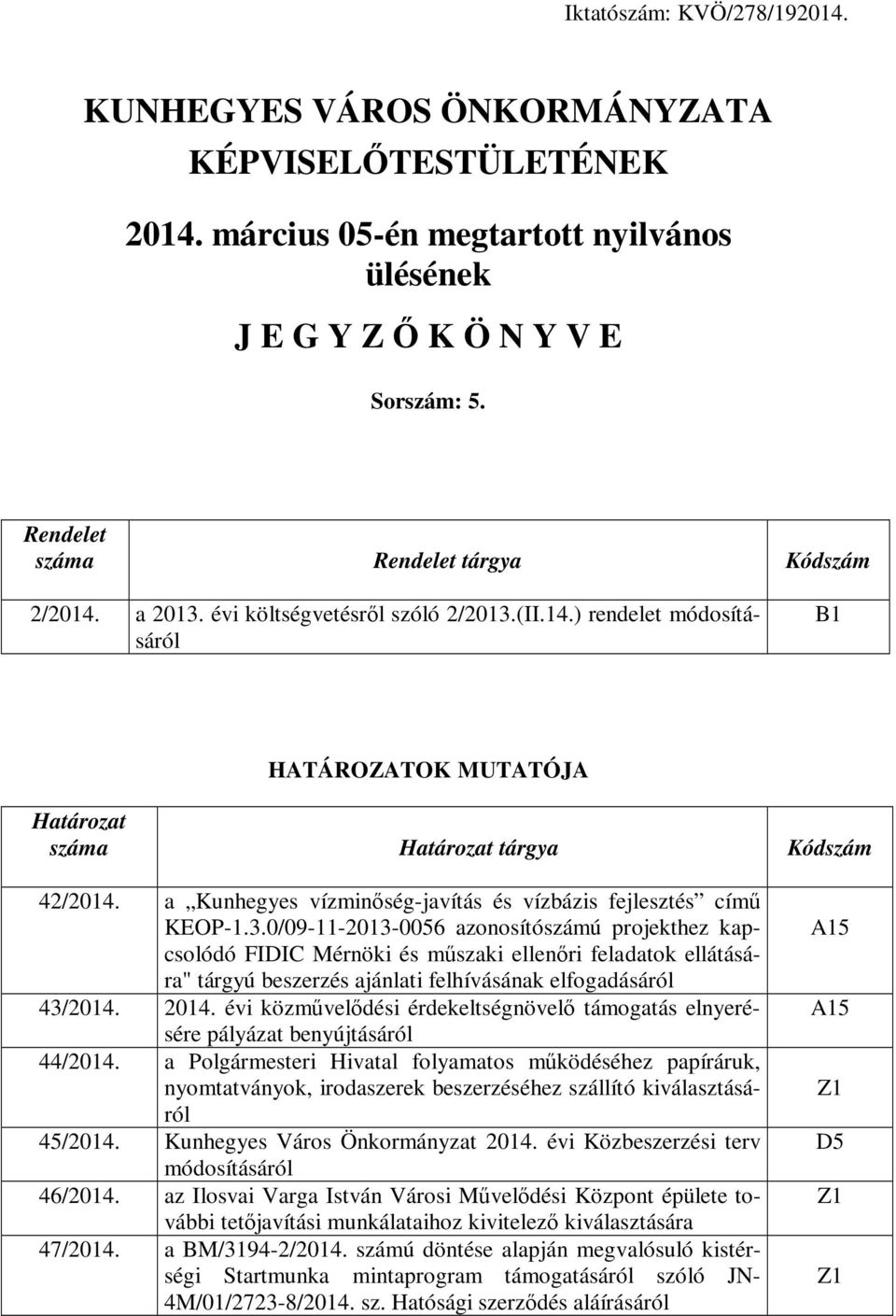 a Kunhegyes vízminőség-javítás és vízbázis fejlesztés című KEOP-1.3.