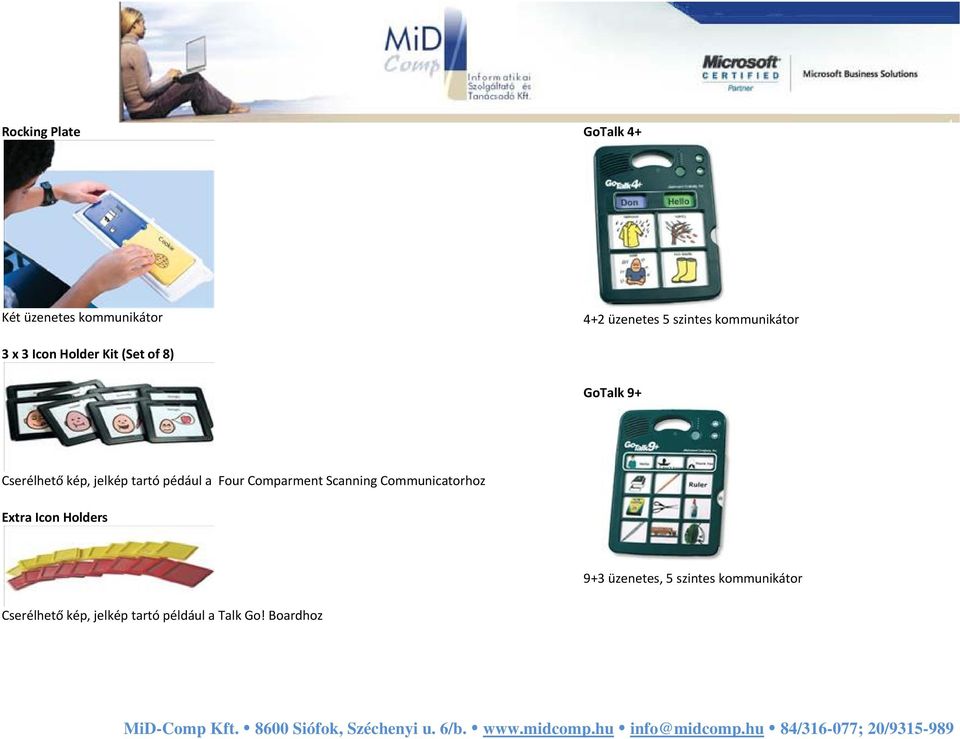 tartó pédául a Four Comparment Scanning Communicatorhoz Extra Icon Holders 9+3