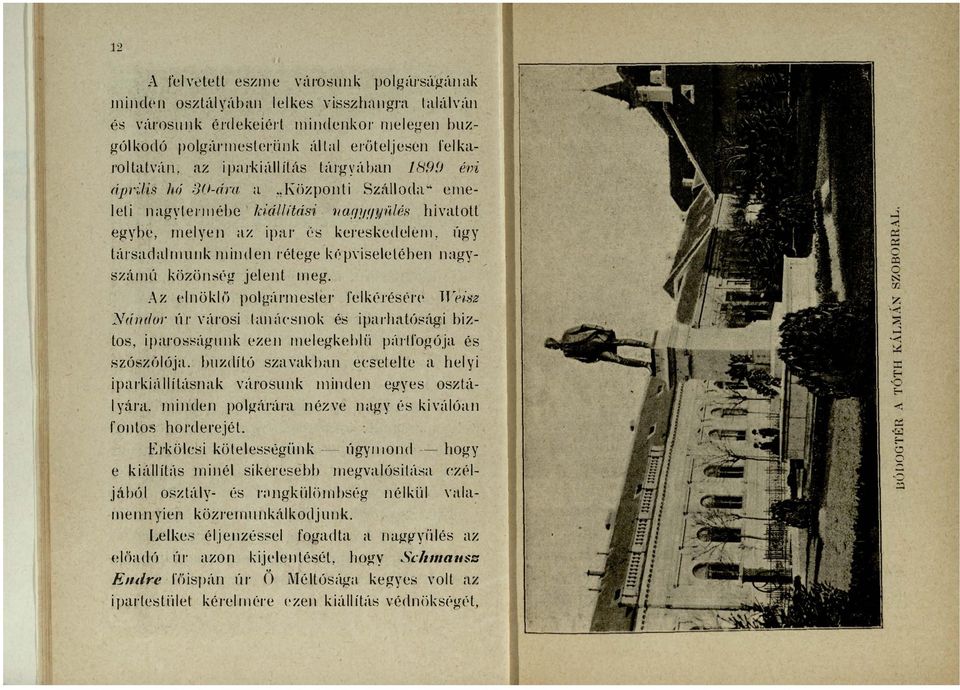 á l l ít ás t árgy ábn 1899 évi április hó 30-ár.