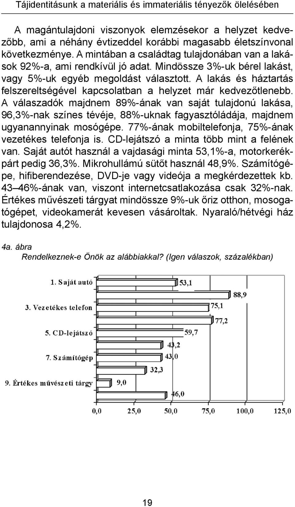 A lakás és háztartás felszereltségével kapcsolatban a helyzet már kedvezőtlenebb.