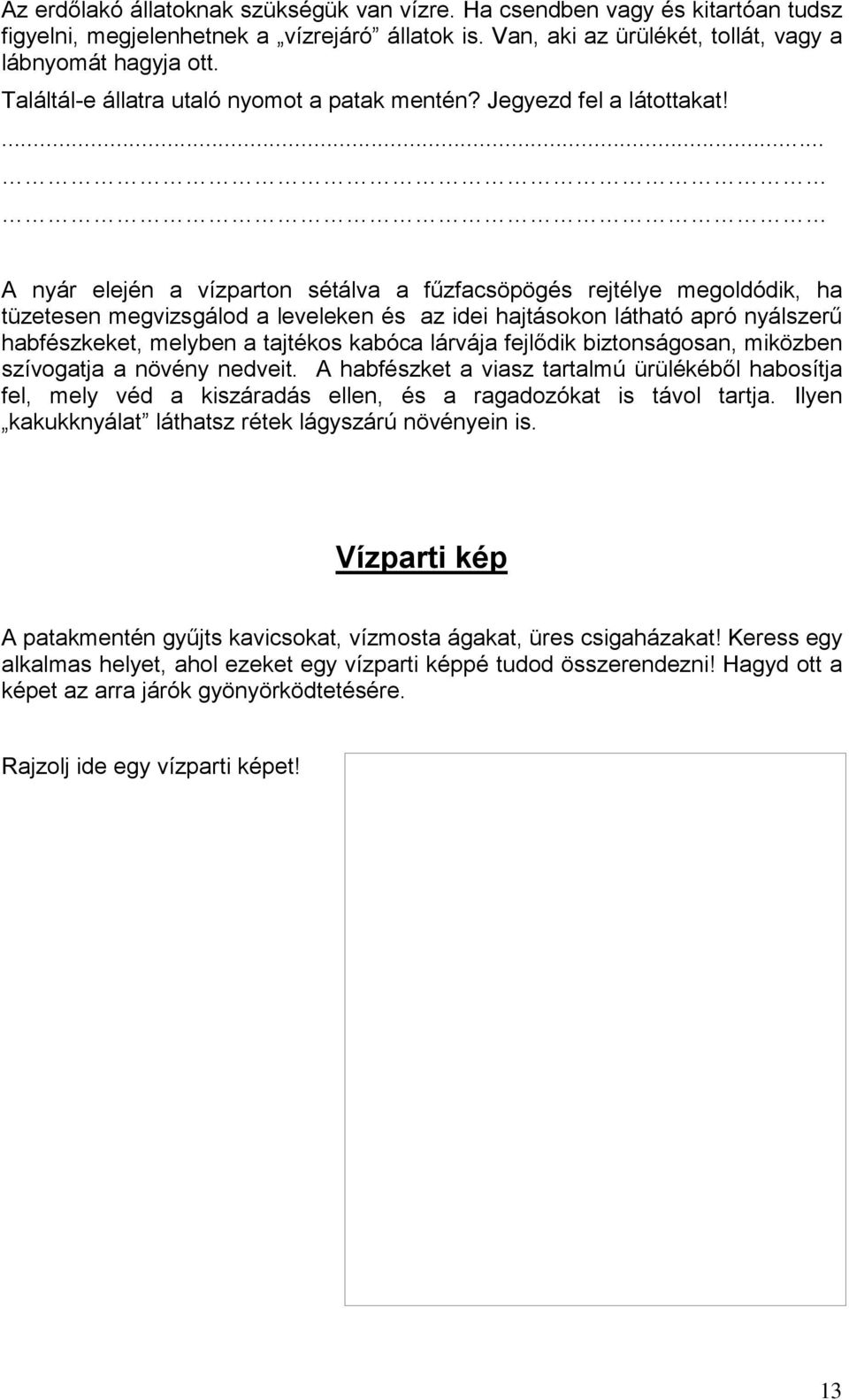 ... A nyár elején a vízparton sétálva a fűzfacsöpögés rejtélye megoldódik, ha tüzetesen megvizsgálod a leveleken és az idei hajtásokon látható apró nyálszerű habfészkeket, melyben a tajtékos kabóca