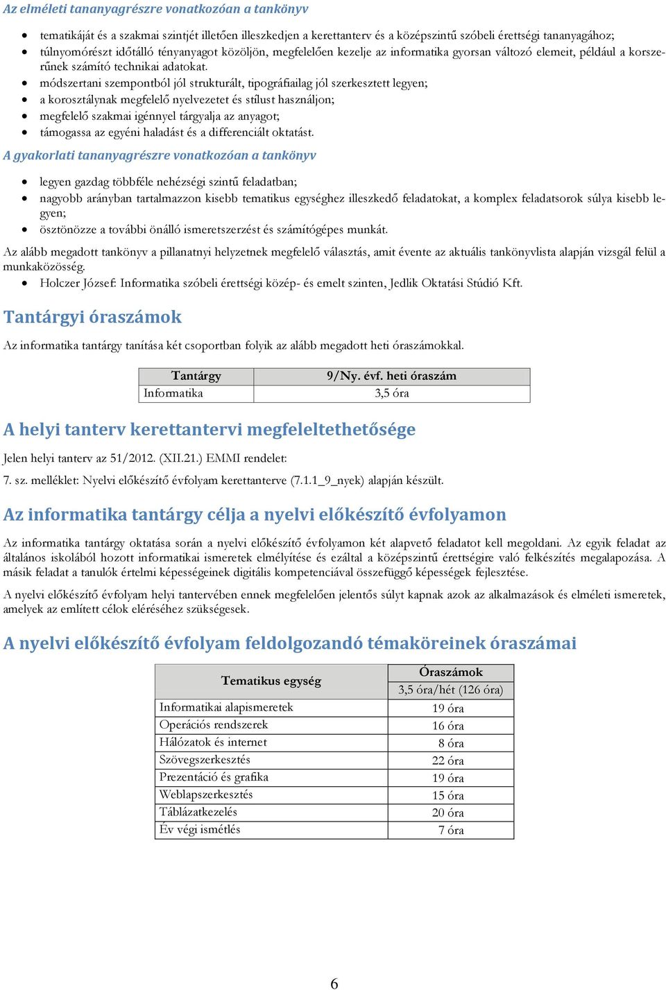 módszertani szempontból jól strukturált, tipográfiailag jól szerkesztett legyen; a korosztálynak megfelelő nyelvezetet és stílust használjon; megfelelő szakmai igénnyel tárgyalja az anyagot;