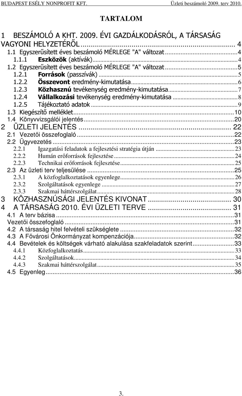 .. 9 1.3 Kiegészítı melléklet... 10 1.4 Könyvvizsgálói jelentés... 20 2 ÜZLETI JELENTÉS... 22 2.1 Vezetıi összefoglaló... 22 2.2 Ügyvezetés... 23 2.2.1 Igazgatási feladatok a fejlesztési stratégia útján.