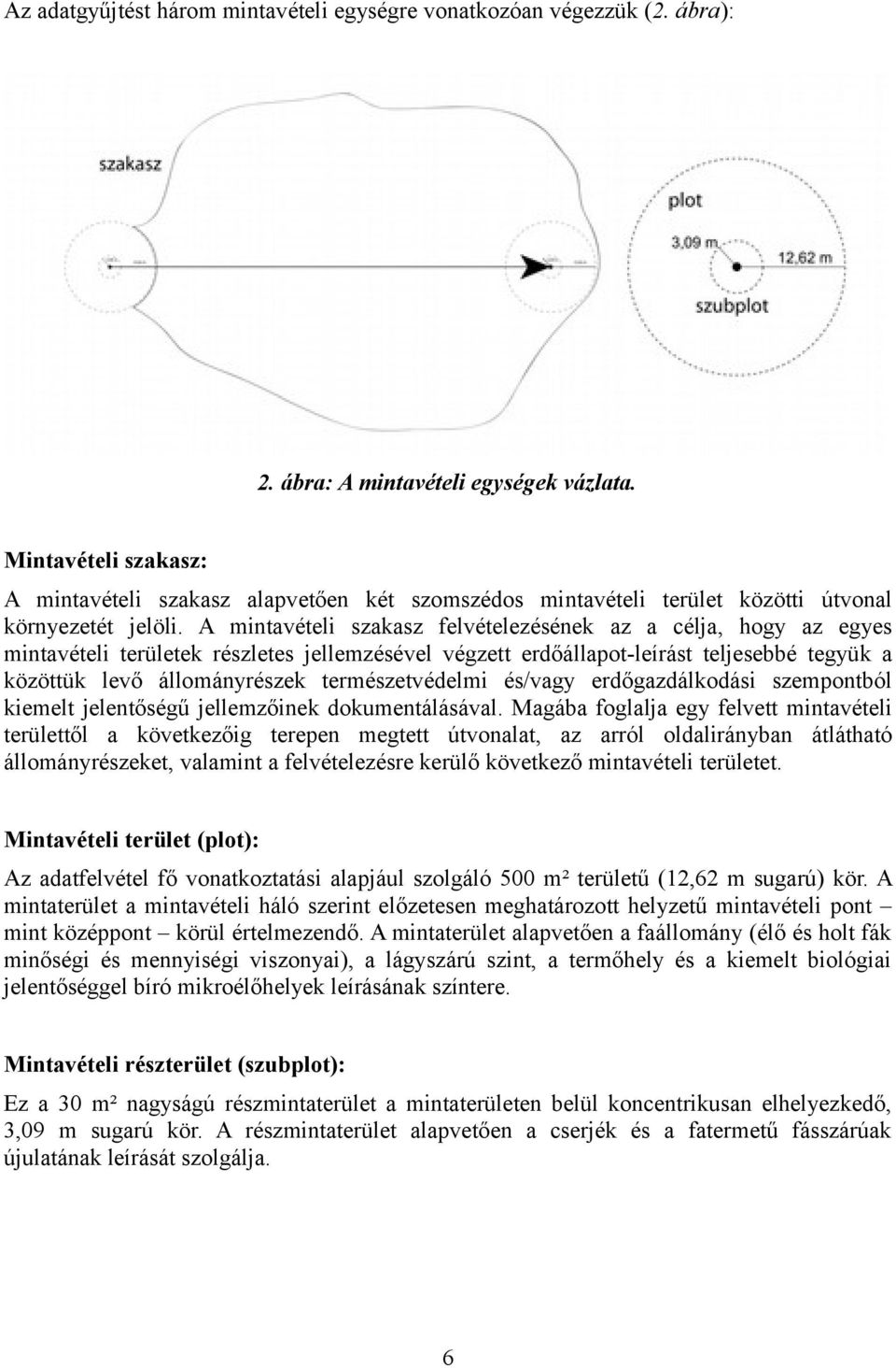 A mintavételi szakasz felvételezésének az a célja, hogy az egyes mintavételi területek részletes jellemzésével végzett erdőállapot-leírást teljesebbé tegyük a közöttük levő állományrészek