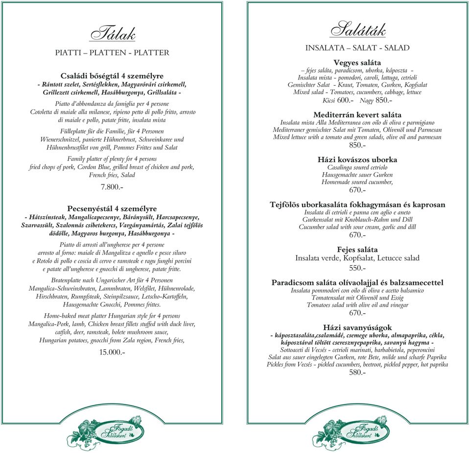 Wienerschnitzel, panierte Hühnerbrust, Schweinkaree und Hühnenbrustfilet von grill, Pommes Frittes und Salat Family platter of plenty for 4 persons fried chops of pork, Cordon Blue, grilled breast of
