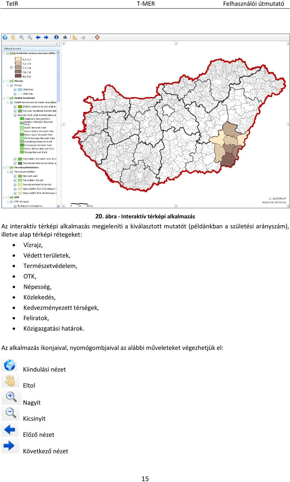 OTK, Népesség, Közlekedés, Kedvezményezett térségek, Feliratok, Közigazgatási határok.