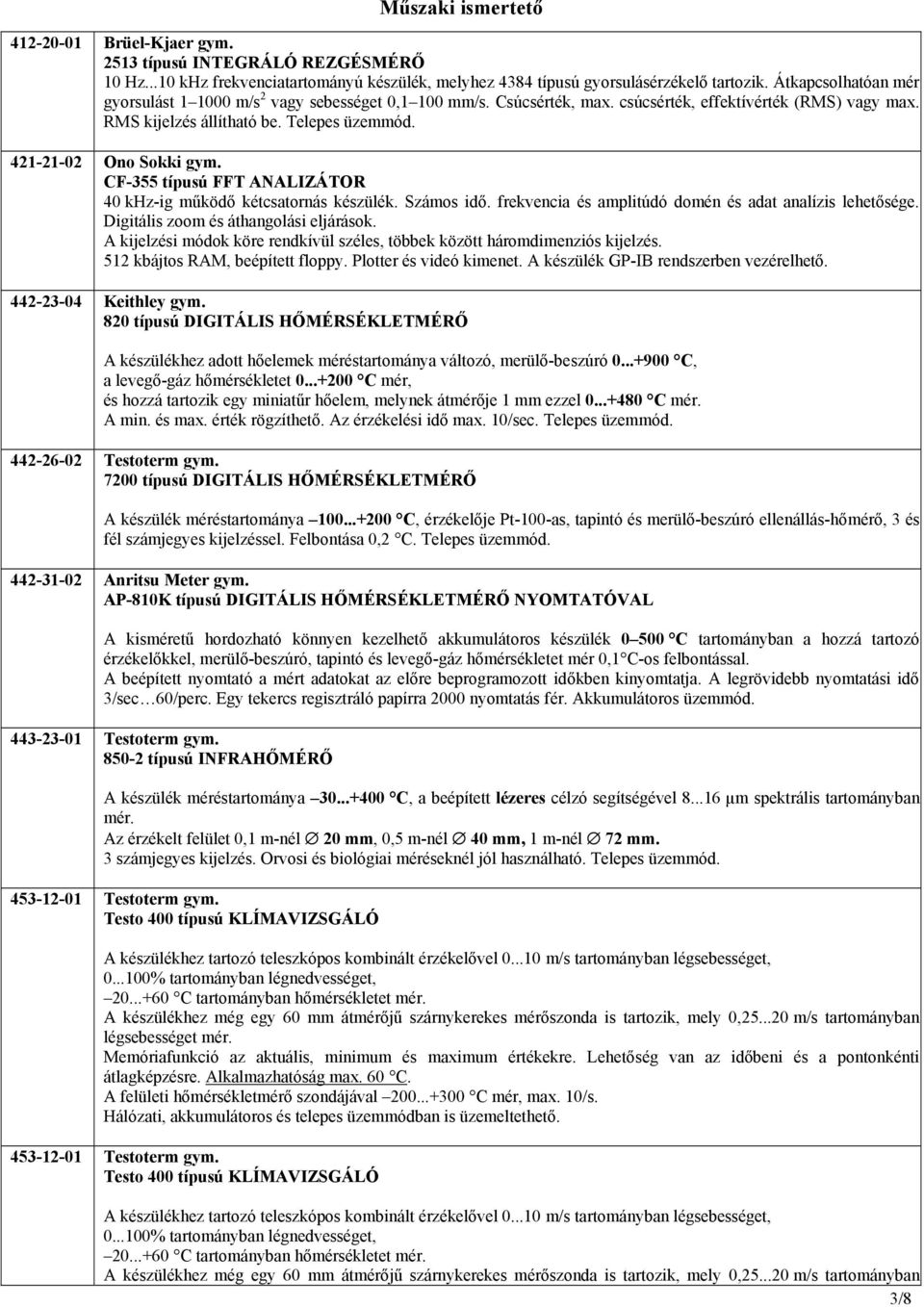 421-21-02 Ono Sokki gym. CF-355 típusú FFT ANALIZÁTOR 40 khz-ig működő kétcsatornás készülék. Számos idő. frekvencia és amplitúdó domén és adat analízis lehetősége.