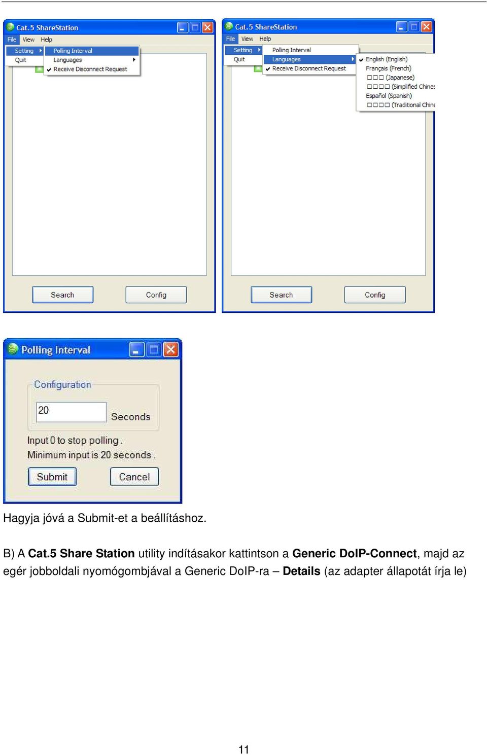 Generic DoIP-Connect, majd az egér jobboldali