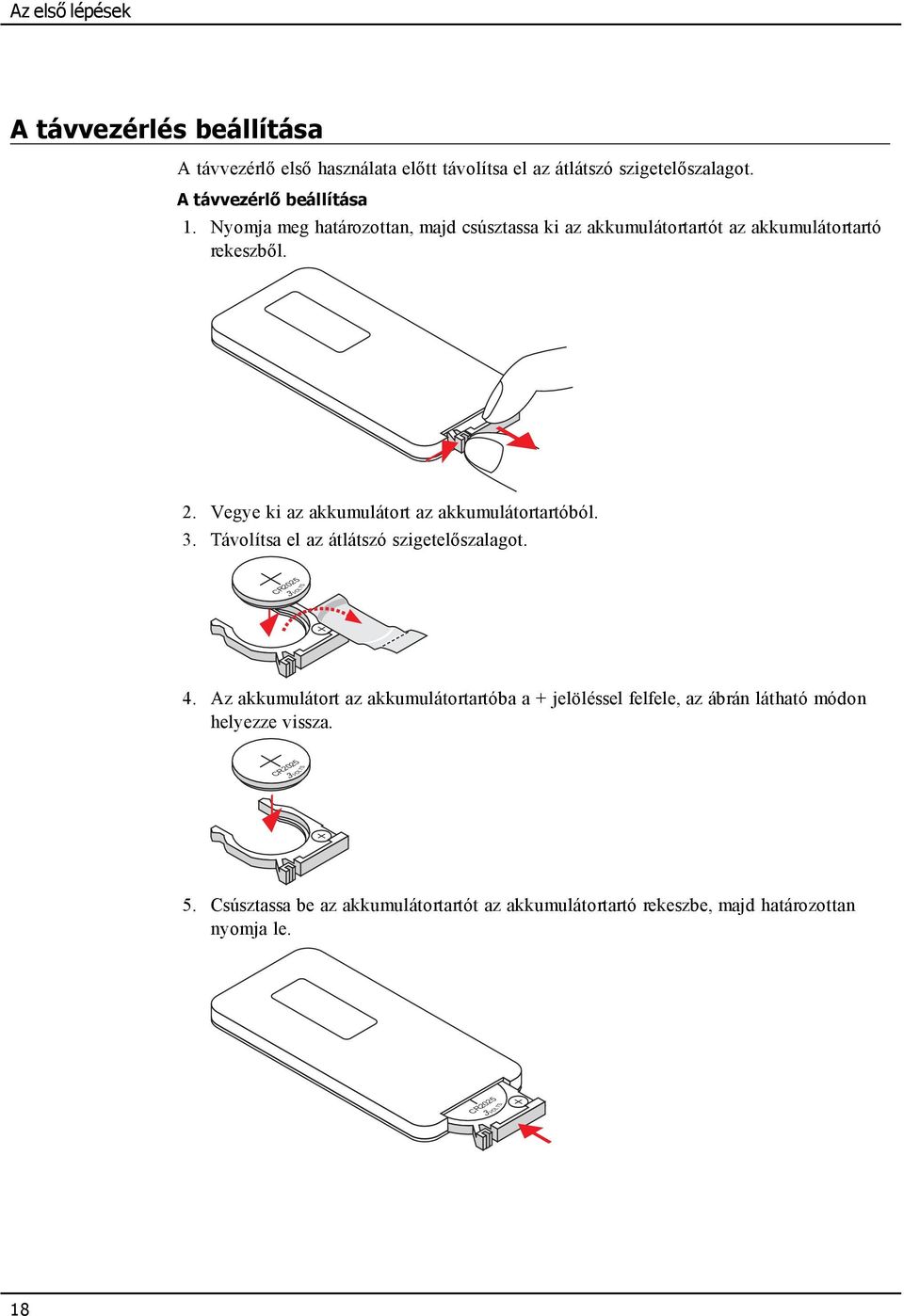 3. Távolítsa el az átlátszó szigetelőszalagot. CR2025 3VOLTS 4.