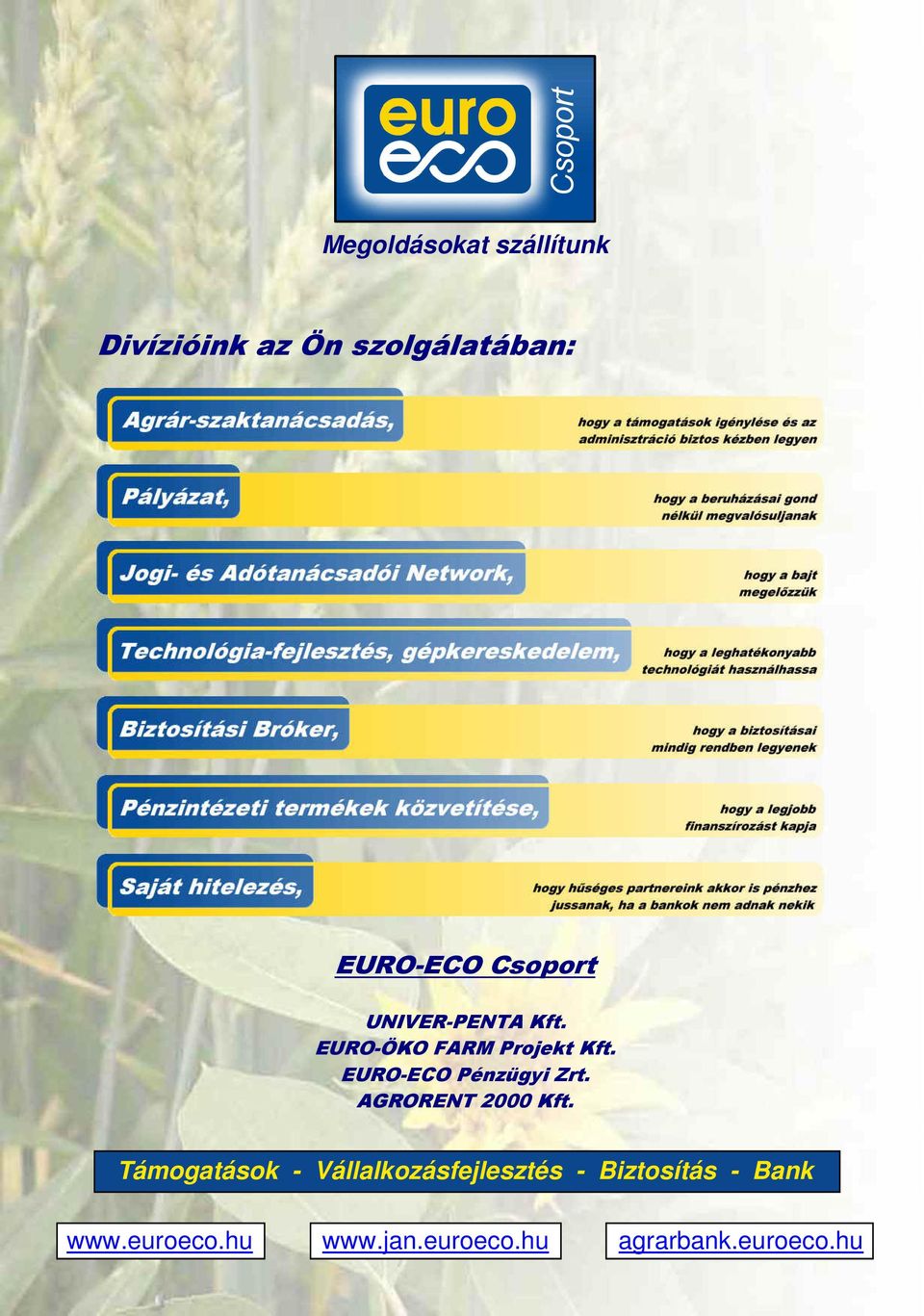 EURO-ECO Pénzügyi Zrt. AGRORENT 2000 Kft.